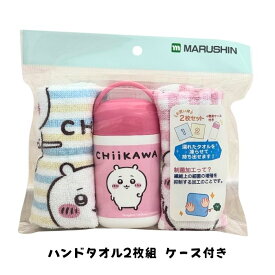 ちいかわ ハンドタオル2枚組 ケース付き 携帯 遠足 レジャー ピクニック プレゼント ハチワレ うさぎ CHIIKAWA おしぼり