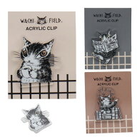 猫のダヤン アクリルクリップ 文房具 かわいい メモクリップ キャラクター雑貨 わちふぃーるど eHONTOMO