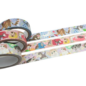 アニマルフレンズ 猫柄 マスキングテープ 肉球 マステ