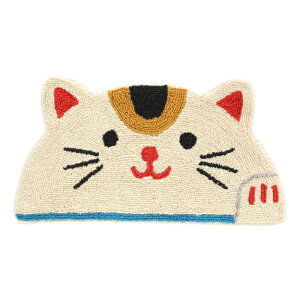 猫柄 柴犬 セミサークルマット 三毛猫 黒猫 茶柴 ハチワレ 招き猫 玄関マット ミニマット アニマル 動物 トモコーポレーション