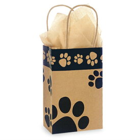 【月間優良ショップ受賞】肉球クラフト紙袋（ミニ）5枚 猫柄 犬柄 縦21cmx横13cmxマチ9cm