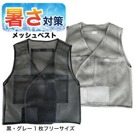 冷却ベスト アイスベスト 体を冷やすグッズ 保冷剤ポケット 冬はカイロ 4箇所ポケット 黒 グレー 1枚 マジックテープ調整 ファン付ウエアインナー 涼しさ倍増 屋外作業 屋内作業 ひんやり 農業 建築業 フィッシング アウトドア