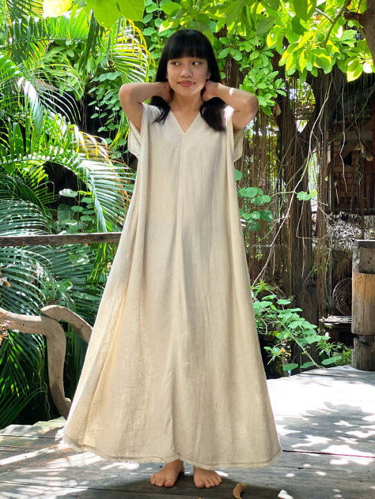 楽天市場】asana ヘンプ100% テロテロ 貫頭衣 ロング ワンピース  