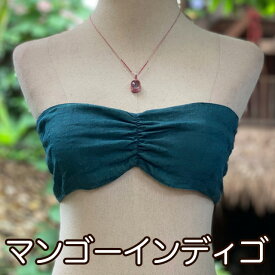 セール★5280円→ 3696円 asana ヘンプ100% NEW パット入り チューブトップ＜草木染め＞麻 ブラトップ ハワイアン リゾート エスニック アジアン リゾートコーデ