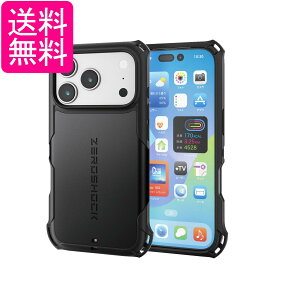�G���R�� PM-A25CZEROBK iPhone 17 Pro �P�[�X �J�o�[ �Ռ��z�� ZEROSHOCK �n�C�u���b�h �X�g���b�v�z�[���t ELECOM ��������