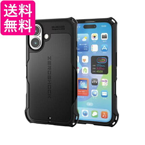 �G���R�� PM-A24AZEROBK iPhone 16 �P�[�X 6.1�C���` �Ռ��z�� ZEROSHOCK �u���b�N ELECOM ��������