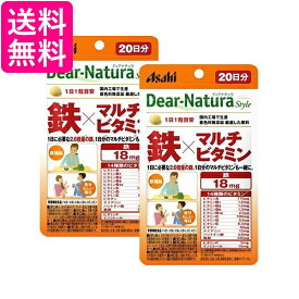 2個セット アサヒ ディアナチュラスタイル 鉄×マルチビタミン 20日分 20粒 Dear-Natura 送料無料
