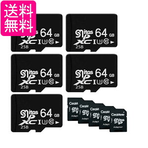 microsd 64GB class10 U3 5個セット 高速 SDカード変換アダプタ付き マイクロSDカード 高速転送 高耐久性 ((S 送料無料