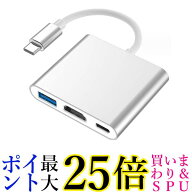 変換ケーブル HDMI Type-C タイプC 変換アダプター シルバー 3in1 4K 耐久 (管理S) 送料無料