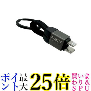 �I�[�L�[ CB-CL16-BK �P�[�u�� Circlet Series USB-C to Lightning �u���b�N �}���[�d 10cm AUKEY ��������