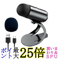 PC マイク 小型 USB 有線 タイプc 会議 ミュートボタン搭載 ウィンドウズ マック 対応 360度集音 ブラッ…