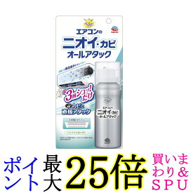 アース らくハピ エアコンのニオイ・カビ オールアタック 110ml エアコン 消臭 防カビ ワンプッシュ 空間 消臭スプレー 送料無料