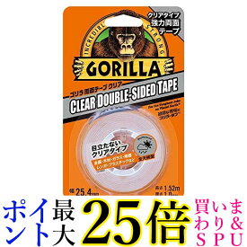 呉工業 ゴリラ強力両面テープ クリア 254mm×152m Gorilla Glue 送料無料