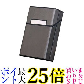 タバコケース シガレットケース メタル アルミニウム レディース メンズ 20本 おしゃれ たばこ 煙草 防水 ブラック (管理S) 送料無料