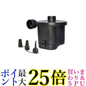 電動空気入れ ブラック エアーポンプ空気入れ 電動エアーポンプ 電池式 家庭用 簡単 アウトドア プール ビニールプール ノズル付き (管理S) 送料無料