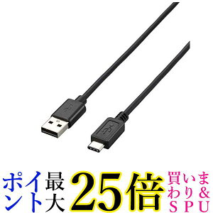 GR USBP[u Type C (USB A to USB C) 2.0m USB2.0 3Ao ő480Mbps ubN U2C-AC20BK  yGz