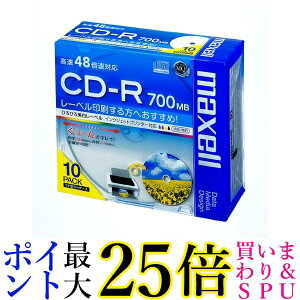 maxell f[^p CD-R 700MB 48{Ή CNWFbgv^ΉzCg(Ch) 10 5mmP[X  yGz