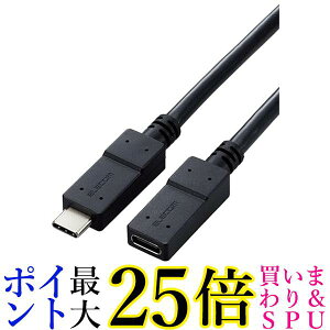 �G���R�� USB3-ECC10BK �u���b�N 1m �P�[�u�� ���� Type C Type C USB Power Delivery�Ή� �������� �yG�z