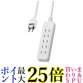 エレコム シャッタータップ/6個口/5m/ホワイト 送料無料 【G】