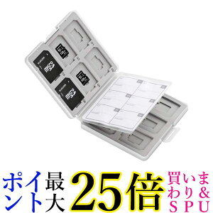 エレコム メモリカードケース SD ケース プラスチック SD12枚 + microSD12枚収納 ホワイト CMC-SDCPP24WH 送料無料 【G】