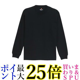 ヘインズ H5186-2 メンズ ブラック L(2枚組) ビーフィー ロングスリーブ Tシャツ ロンT 長袖 2枚組 BEEFY-T 綿100% 送料無料 【G】