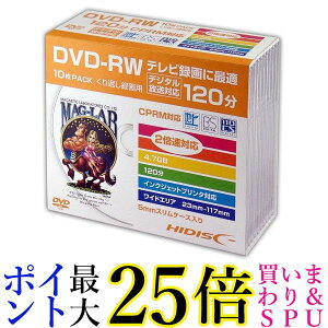 C HIDISC DVD-RW Ԃ^p 120 2{ 10 5mmXP[X HDDRW12NCP10SC  yGz