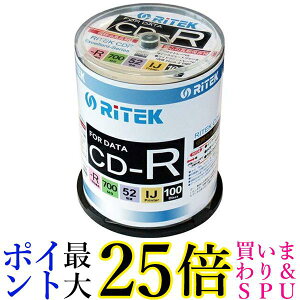RiTEK CD-R700WPX100CK C f[^p CD-R 700MB L^ v^u 52{ 100  yGz