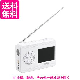 YAZAWA 3.2インチ手回し充電ワンセグテレビTV07WH(1台)