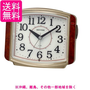 リズム 目覚まし時計 アナログ 電子音アラーム 暗所 ライト 自動 点灯 連続秒針 ブラウン 11.1x13.7x7.3cm 8RE644SR23