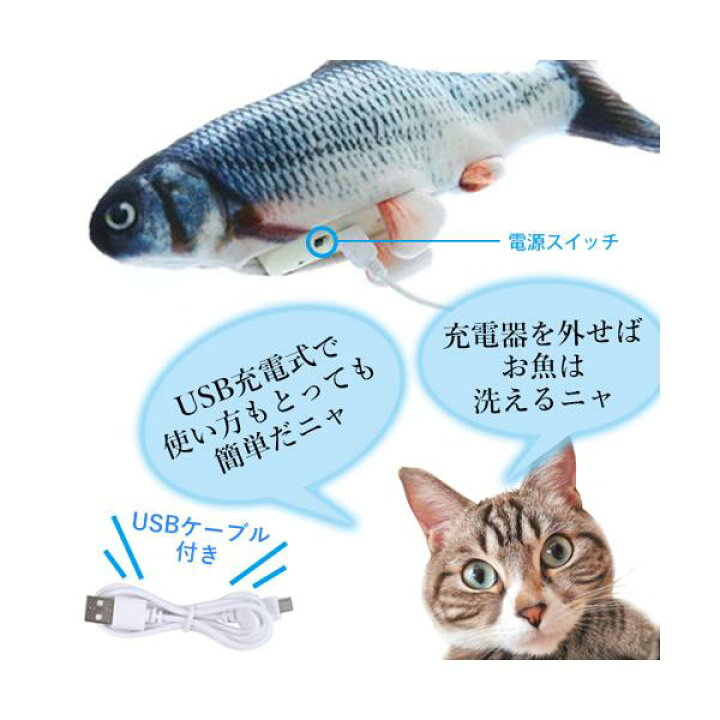楽天市場 猫 おもちゃ 魚 電動 動く ペット 犬 リアル ムービングフィッシュ ダンシングフィッシュ 遊び 運動不足 管理c 送料無料 Pay Off Store