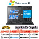 VAIO Pro PJ(VJPJ21シリーズ) 12.5型約892g 狭額縁フルHD IRカメラ顔認証+指紋認証 Wi-Fi6(802.11ax)+Bluetooth5.2 第11世代Core i5-1135G7 メモリ16GB NVMeSSD256GB Type-C Thunderbolt4 USB4 キーボードバックライト HDMI Office Windows11 中古ノートパソコン