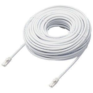 ELECOM LD-GPAT/WH30/RS LANP[u/ CAT6AΉ/ EU RoHSwߏ/ ܐ܂h~/ ȈՃpbP[Wdl/ 30m/ / zCgy݌ɖڈ:񂹁z