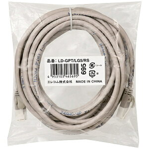 ELECOM LD-GPT/LG5/RS RoHS�w�ߏ���LAN�P�[�u��/ CAT6/ �ܐ܂�h�~/ 5m/ ���C�g�O���[/ �ȈՃp�b�P�[�W�d�l�y�݌ɖڈ�:�����񂹁z