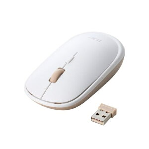 ELECOM M-TM10DBWH-IL ILMF/ BlueLED�}�E�X/ ���^/ �É�/ ����2.4GHz/ 4�{�^��/ �z���C�g�y�݌ɖڈ�:�����񂹁z