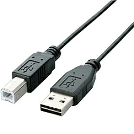 ELECOM U2C-DB20BK 両面挿しUSBケーブル/ (A-B)/ 2.0m/ ブラック【在庫目安:お取り寄せ】| パソコン周辺機器 USB ケーブル プリンタ TypeA TypeB