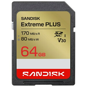 �y���������zSDSDXW2-064G-JNJIN SANDISK Extreme PLUS SD�J�[�h 64GB�y�݌ɖڈ�:�����񂹁z
