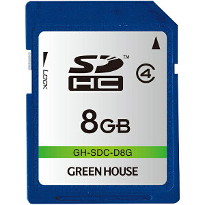 GREEN HOUSE GH-SDC-D8G SDHC�J�[�h �N���X4 8GB�y�݌ɖڈ�:�͏��z