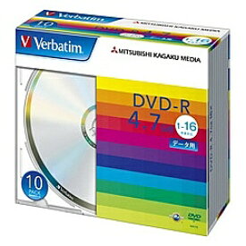 Verbatim DHR47J10V1 DVD-R 4.7GB PCデータ用 16倍速対応 10枚スリムケース入り シルバーディスク【在庫目安:僅少】