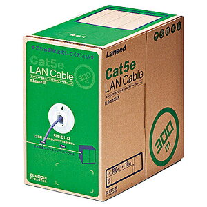 �y���������zELECOM LD-CT2/PU300/RS RoHS�Ή�LAN�P�[�u��/ CAT5E/ 300m/ �p�[�v��/ �ȈՃp�b�P�[�W�y�݌ɖڈ�:�����񂹁z