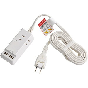 ELPA WL-2225SU �ϗ�USB�R�[�h�t���^�b�v 2.5m�y�݌ɖڈ�:�����񂹁z