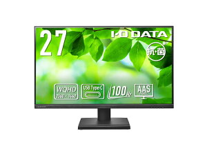 �y���������z�A�C�I�[�f�[�^ LCD-CQ270SA-AG ���C�h�t���f�B�X�v���C 27�^/ 2560×1440/ HDMI�ADisplayPort�AUSB Type-C/ �u���b�N/ �X�s�[�J�[�F����/ USB Type-C���ڂŃm�[�gPC�ւ̋��d�\/ WQHD�Ή�/ 100Hz/ 5�N
