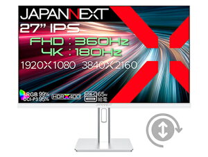 �y���������zJAPANNEXT JN-IPS27G1836UF-HSPC6 �Q�[�~���O�t���f�B�X�v���C 27�^/ 3840×2160/ HDMI×2�ADP×1�AUSB-C×1/ �z���C�g/ �X�s�[�J�[�L/ 2�N�ۏ؁y�݌ɖڈ�:�͏��z