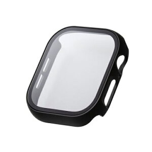 ELECOM AW-24AFCGOCBK Apple Watch 46mm/ �t���J�o�[�P�[�X/ �v���~�A���K���X/ �S����/ �Z���~�b�N�R�[�g/ �u���b�N�y�݌ɖڈ�:�����񂹁z