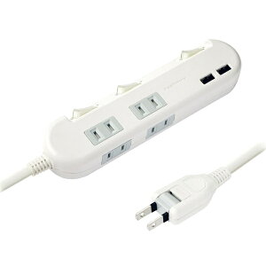 �J�V���� AC-010 4AC-2USB-3.4A SW 1.5m WH�y�݌ɖڈ�:�����񂹁z