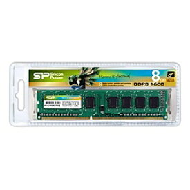 【送料無料】シリコンパワー SP008GBLTU160N02 メモリモジュール 240Pin DIMM DDR3-1600(PC3-12800) 8GB【在庫目安:お取り寄せ】