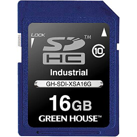 【送料無料】GREEN HOUSE GH-SDI-XSA16G インダストリアルSDHCカード SLC -40〜+85℃ 16GB【在庫目安:お取り寄せ】