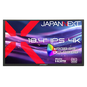 �y���������zJAPANNEXT JN-MD-IPS184U �t���f�B�X�v���C 18.4�^/ 3840×2160/ miniHDMI×1�AUSB-C×2/ �u���b�N/ �X�s�[�J�[�L/ 2�N�ۏ؁y�݌ɖڈ�:�͏��z