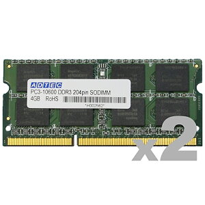 yzAhebN ADS10600N-4GW DDR3-1333 204pin SO-DIMM 4GB×2y݌ɖڈ:񂹁z