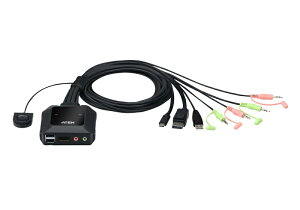 �y���������zATEN CS52DP 2�|�[�g USB-C DisplayPort �n�C�u���b�h �P�[�u��KVM�X�C�b�`�y�݌ɖڈ�:�����񂹁z