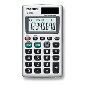 CASIO SL-660A-N パーソナル電卓 カードタイプ 縦型 8桁【在庫目安:お取り寄せ】| 事務機 電卓 計算機 電子卓上計算機 小型 演算 計算 税計算 消費税 税